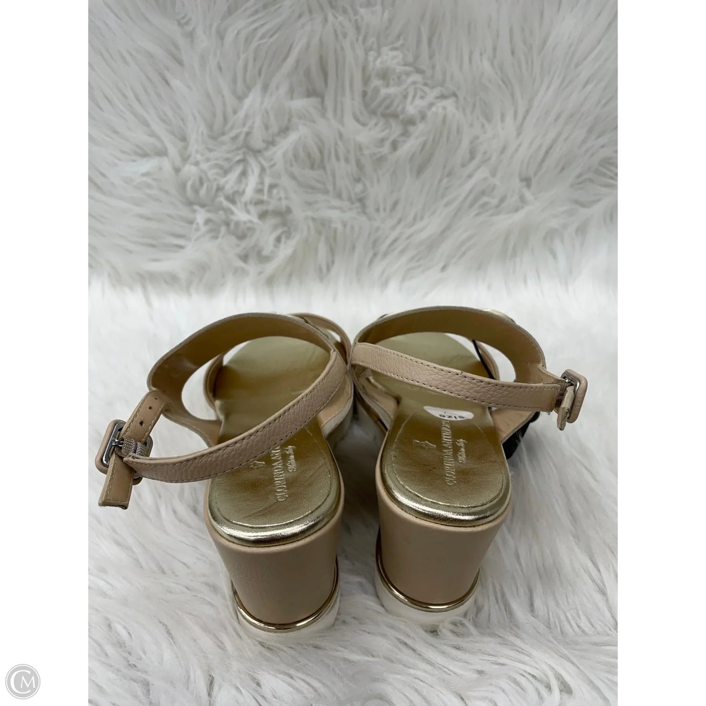 Sandals Heels Wedge By clorinda antinori -  In Tan, Size: 7