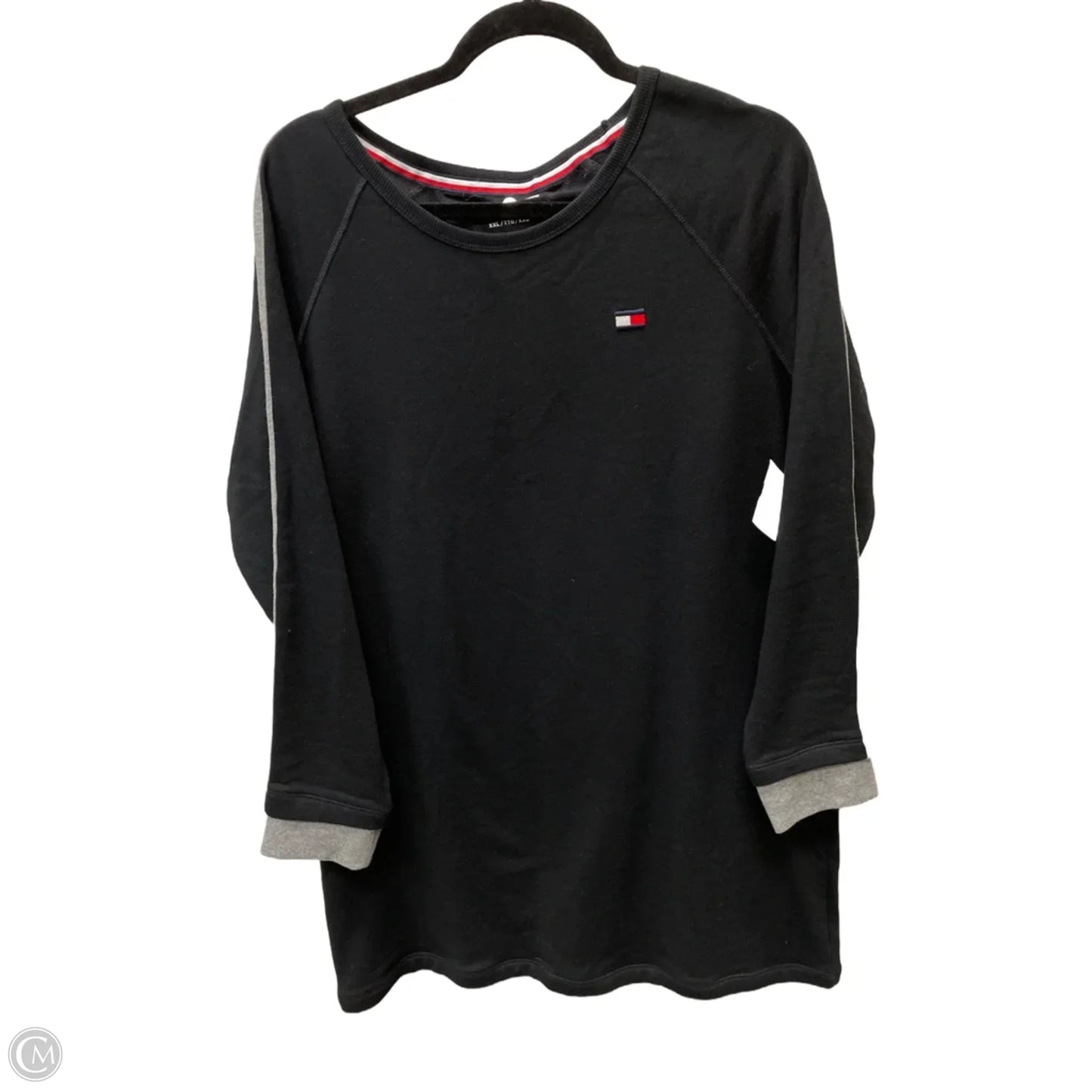 Tunic Long Sleeve By Tommy Hilfiger In Black & Grey, Size: 1x