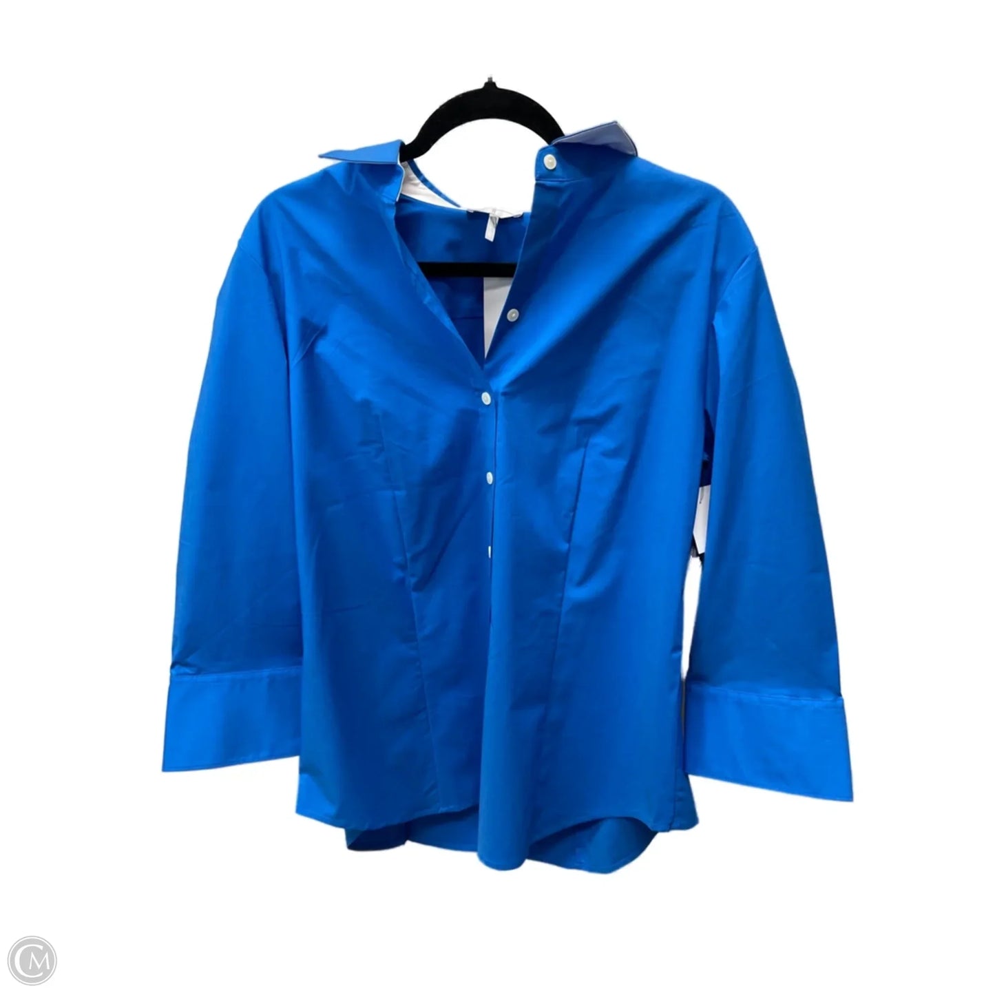 Blouse Long Sleeve By hinson wu In Blue, Size: Xl