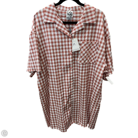 Tunic Short Sleeve By LOLA MAY  In Checkered Pattern, Size: 1x