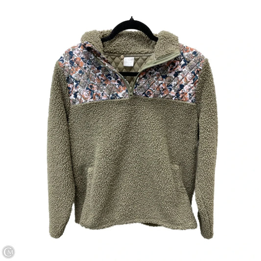 Jacket Faux Fur & Sherpa By Vera Bradley In Green & Pink, Size: L