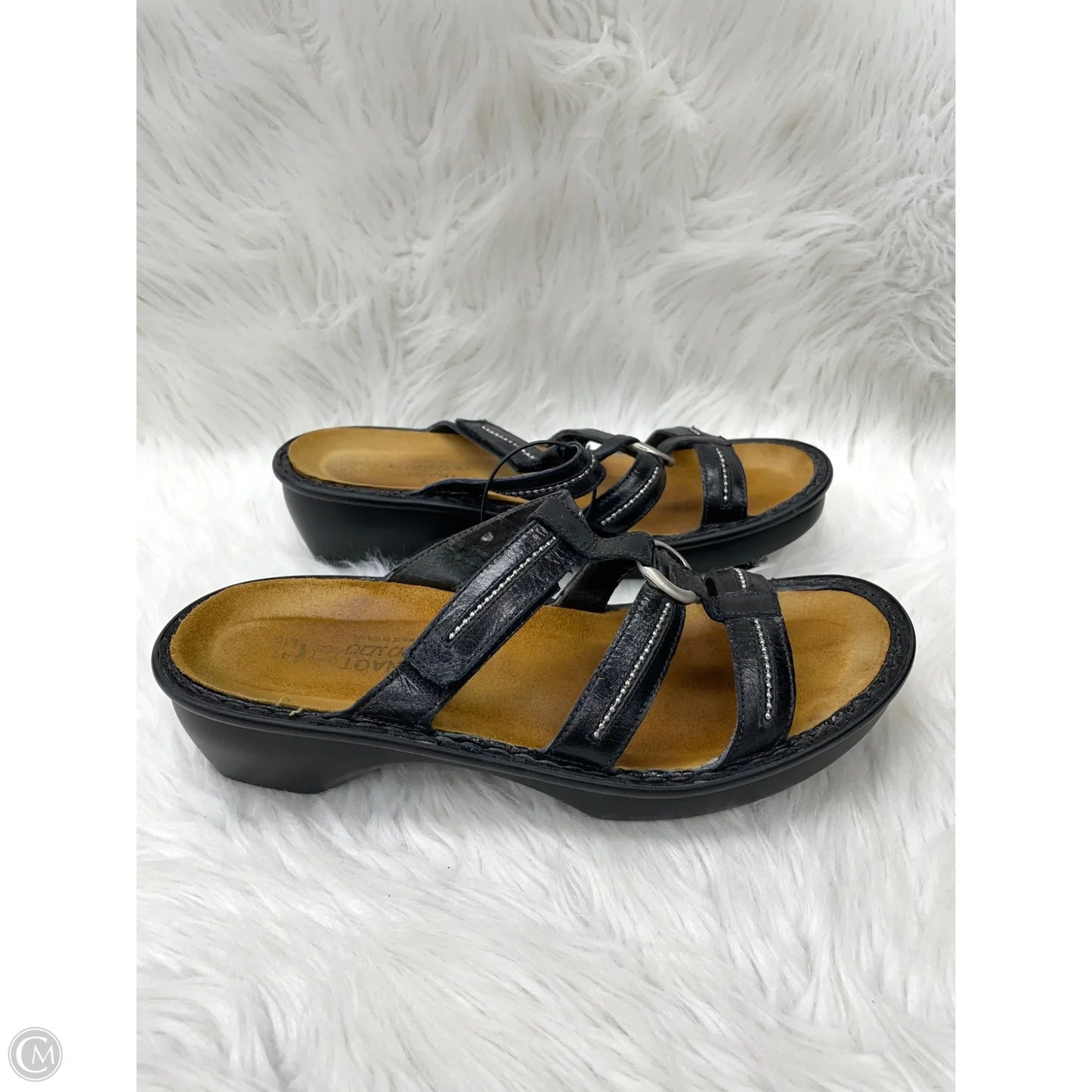 Sandals Heels Wedge By Naot In Black, Size: 10