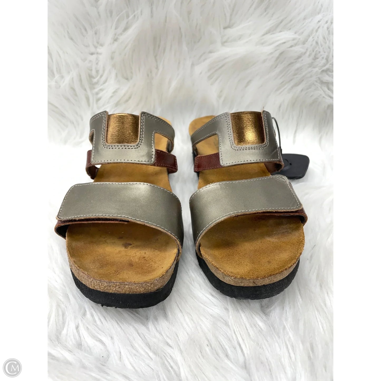 Sandals Heels Wedge By Naot In Brown & Grey, Size: 10