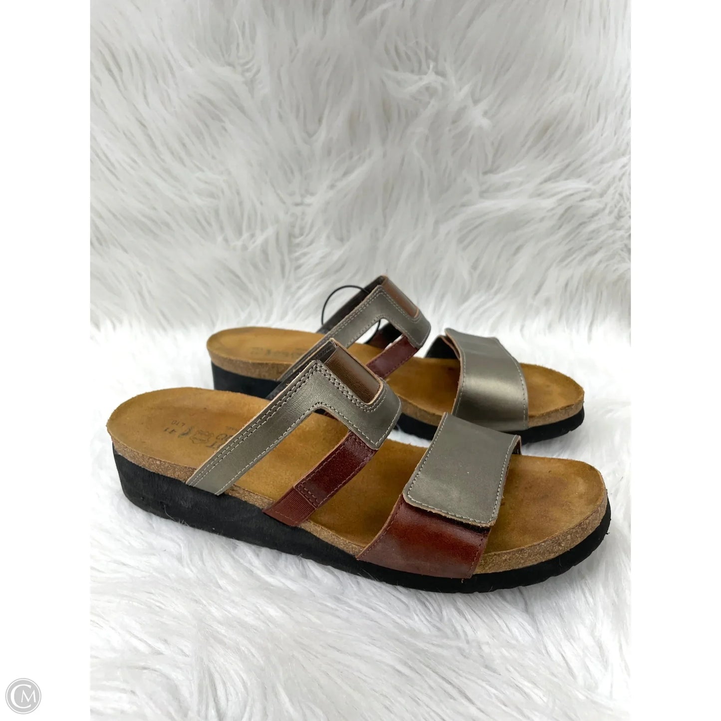 Sandals Heels Wedge By Naot In Brown & Grey, Size: 10