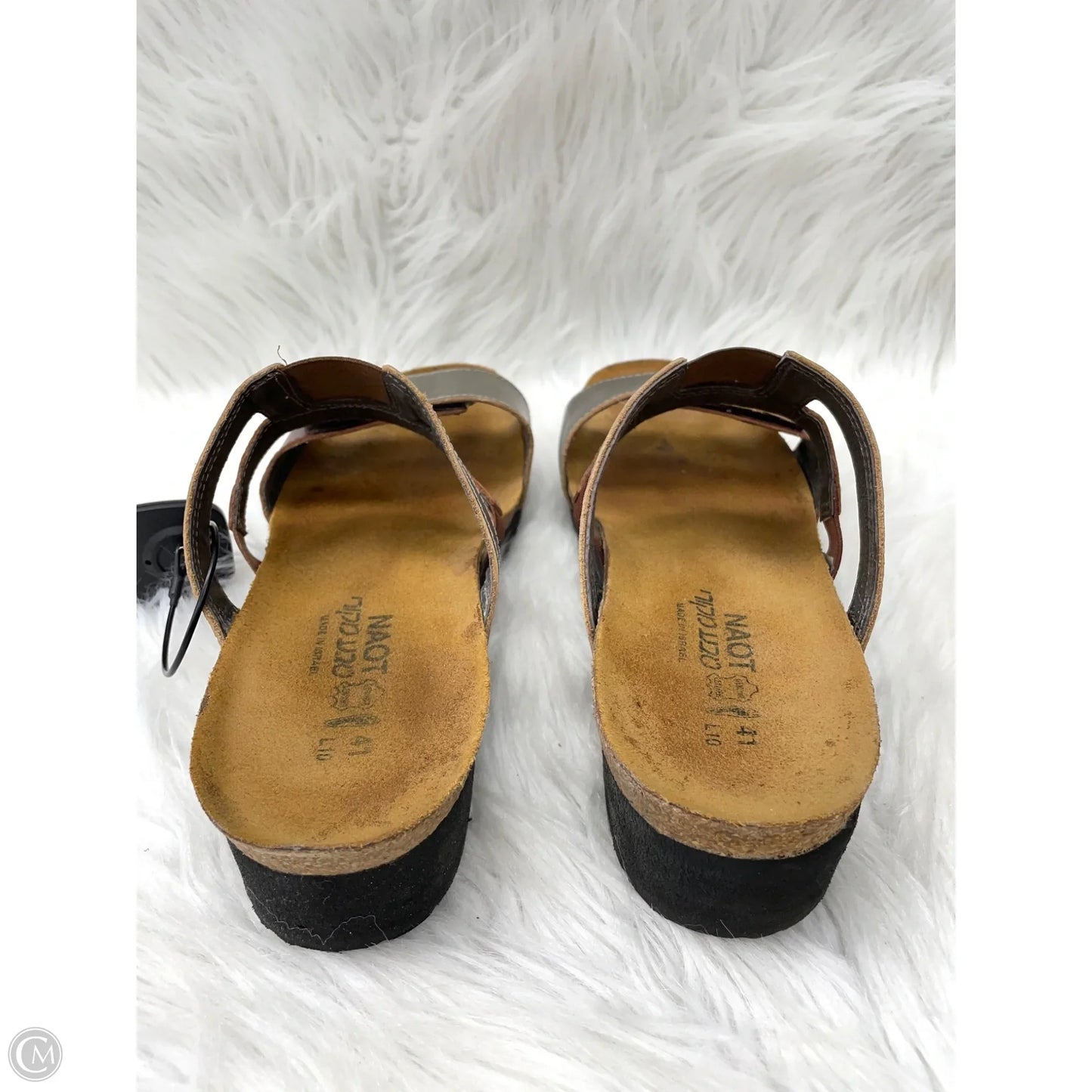 Sandals Heels Wedge By Naot In Brown & Grey, Size: 10