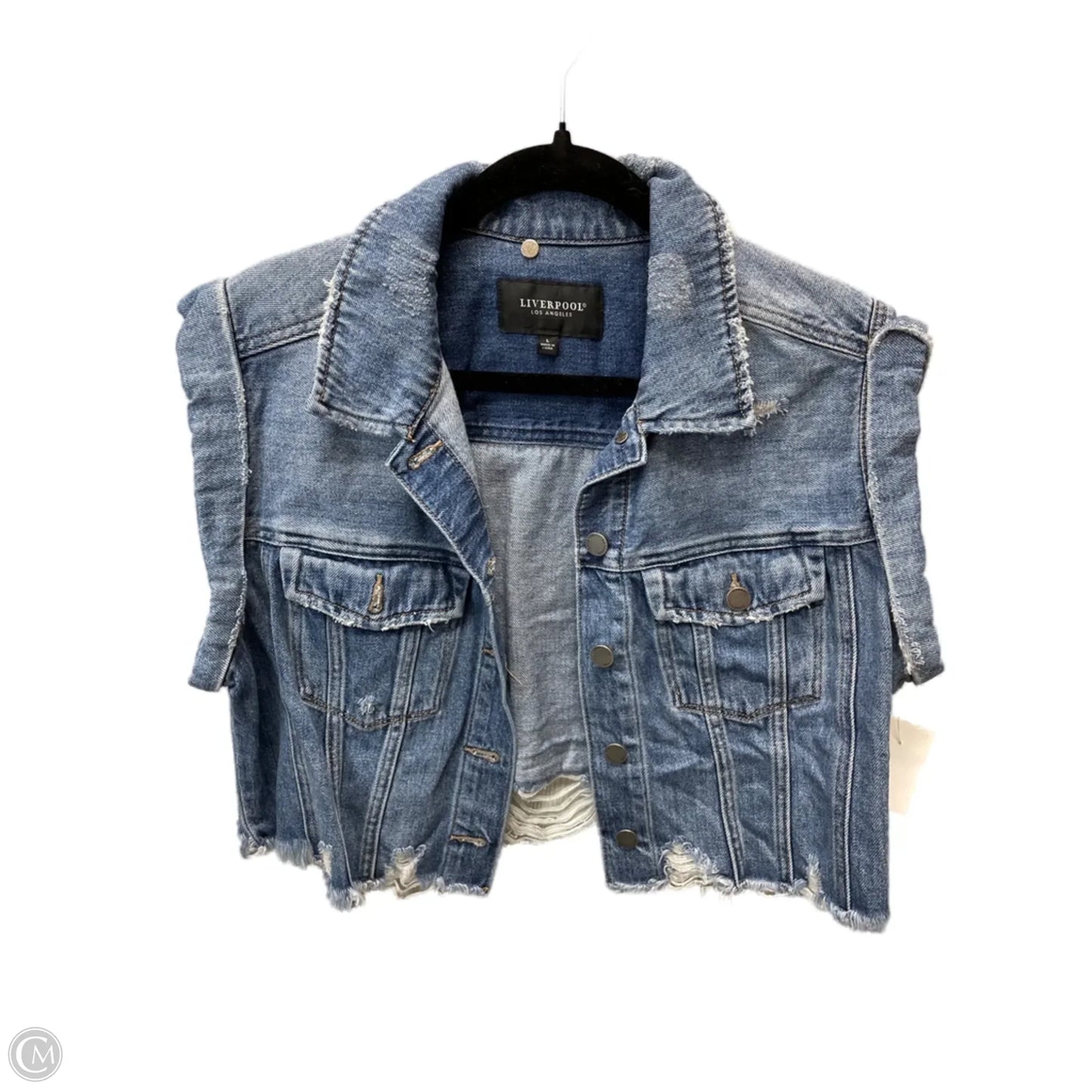 Jacket Denim By Liverpool In Blue Denim, Size: L