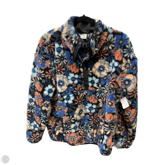 Jacket Faux Fur & Sherpa By Clothes Mentor In Floral Print, Size: L