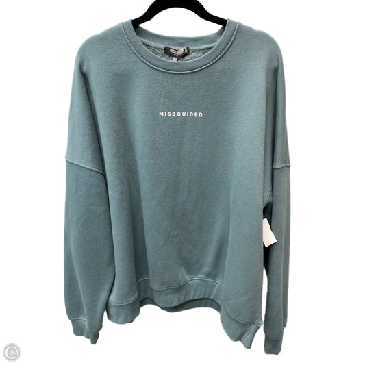Sweatshirt Crewneck By Missguided In Teal, Size: 1x