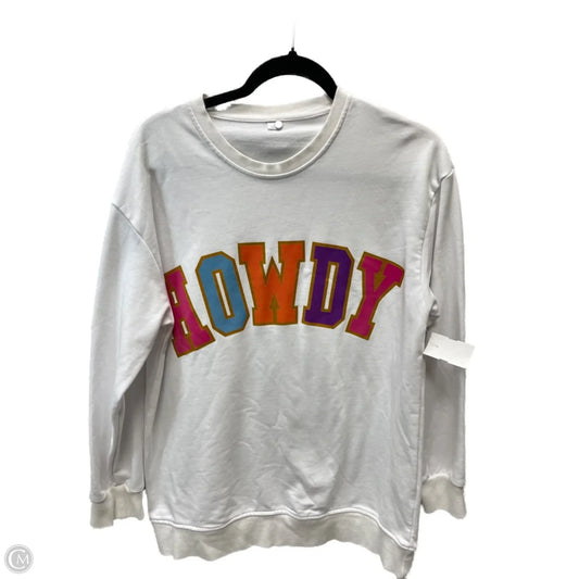 Sweatshirt Crewneck By Clothes Mentor In White, Size: M