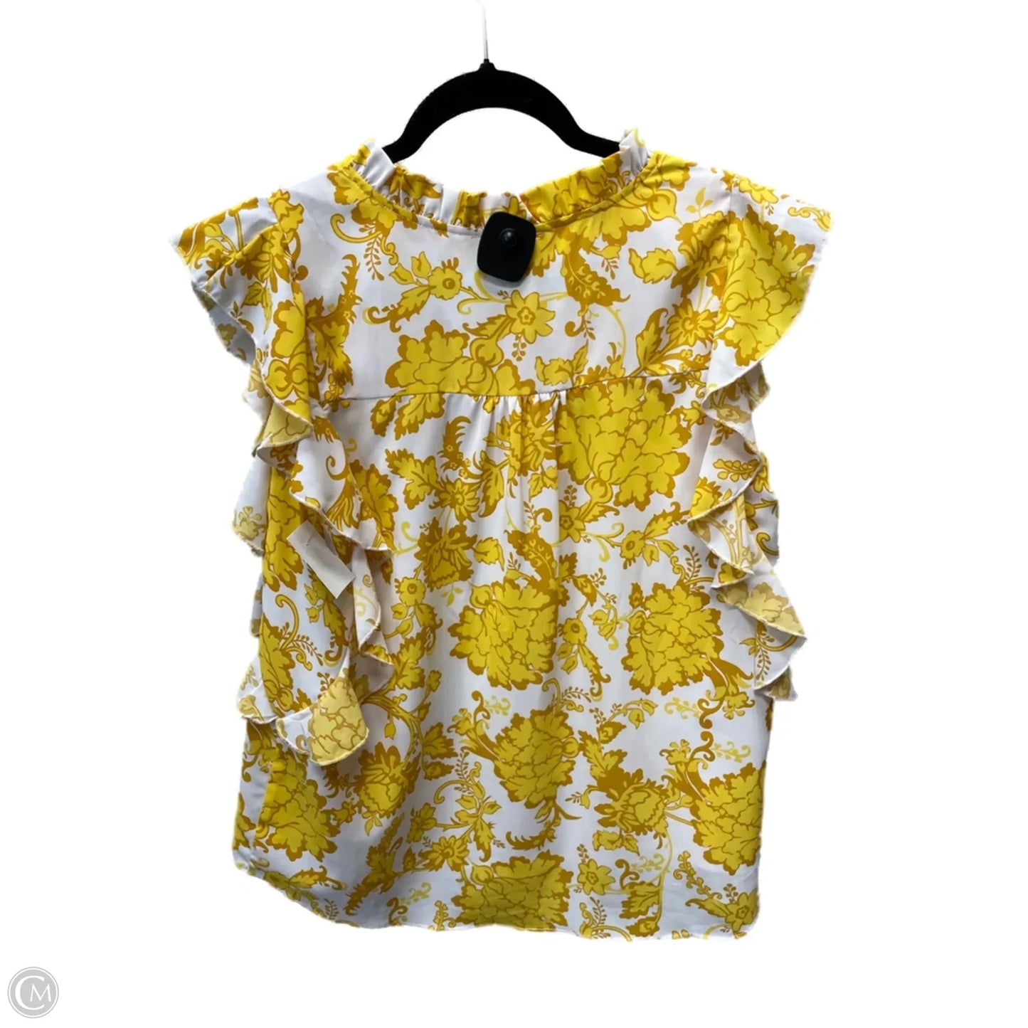 Blouse Sleeveless By Jade In White & Yellow, Size: S