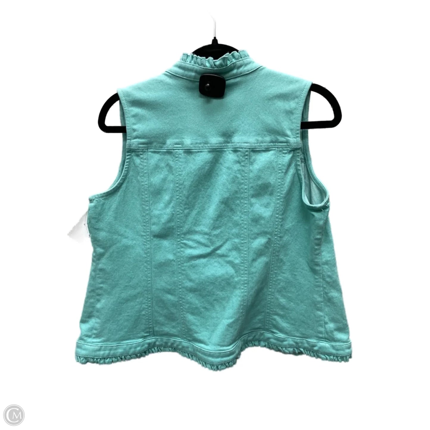 Jacket Denim By Chicos In Aqua, Size: S