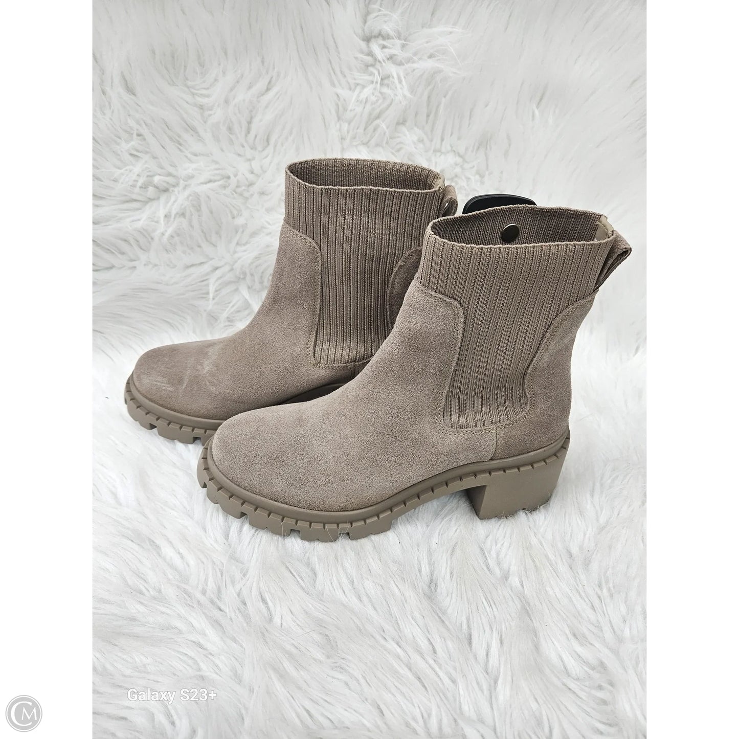 Boots Ankle Heels By Steve Madden In Tan, Size: 8.5