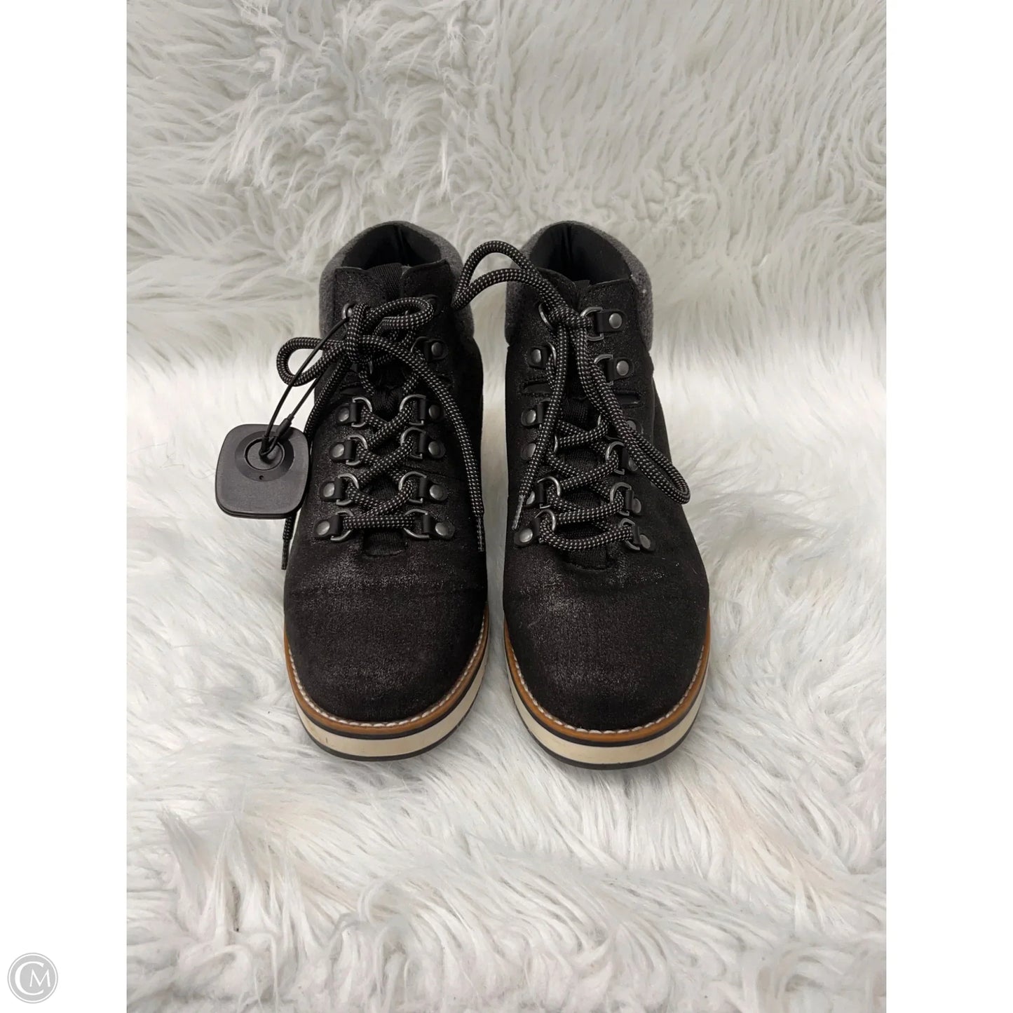 Boots Combat By Clothes Mentor In Black & Silver, Size: 8