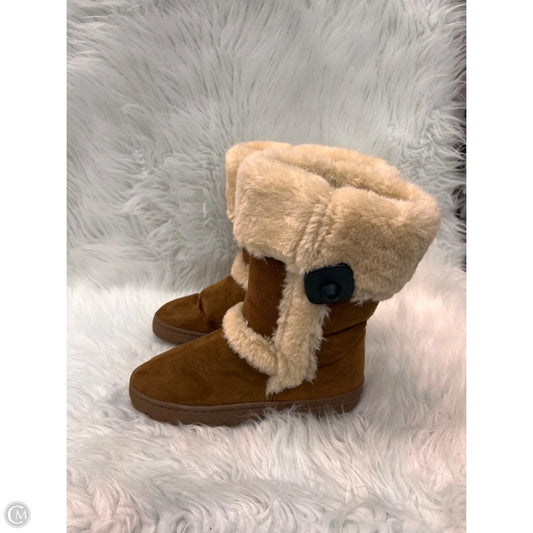 Boots Snow By Style And Company In Brown & Cream, Size: 8