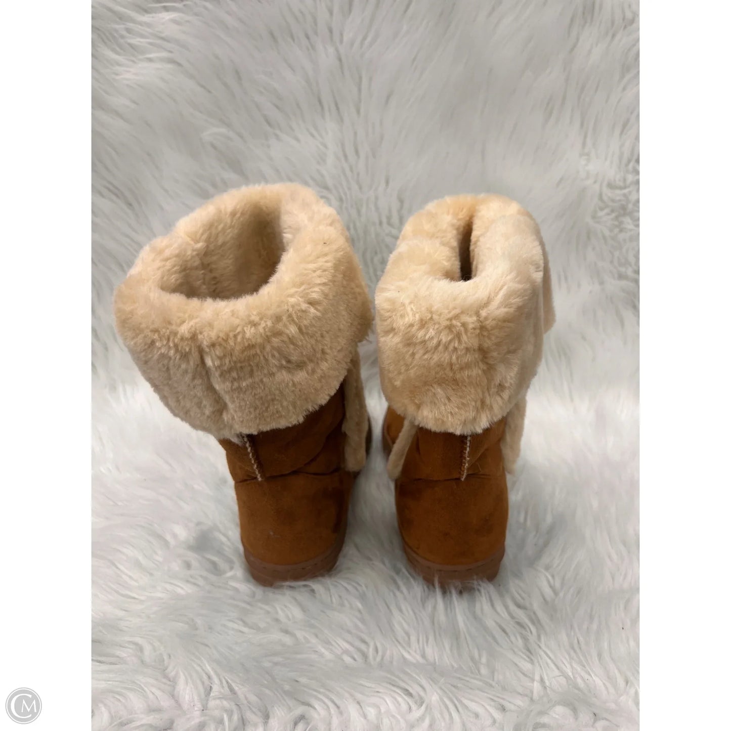 Boots Snow By Style And Company In Brown & Cream, Size: 8
