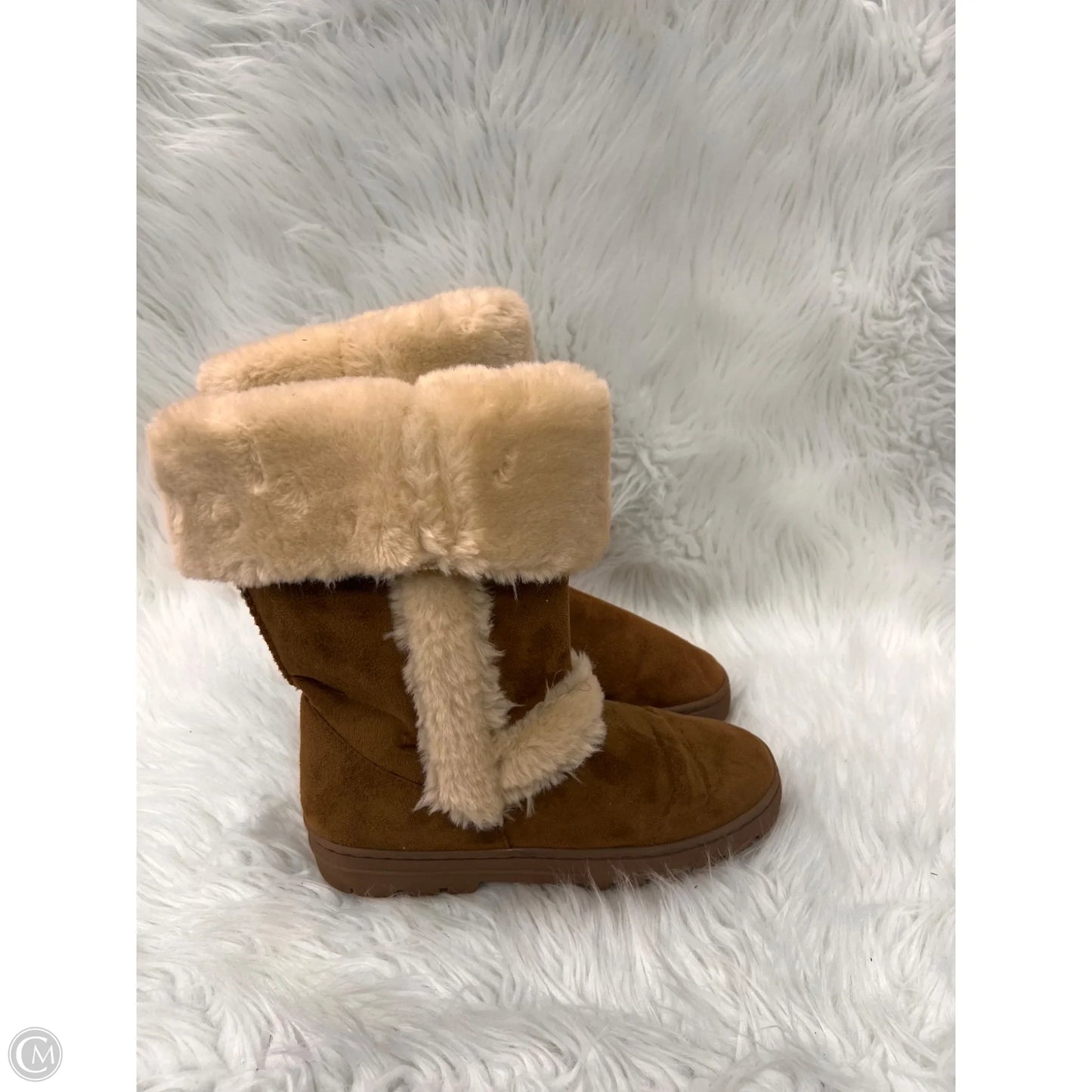 Boots Snow By Style And Company In Brown & Cream, Size: 8