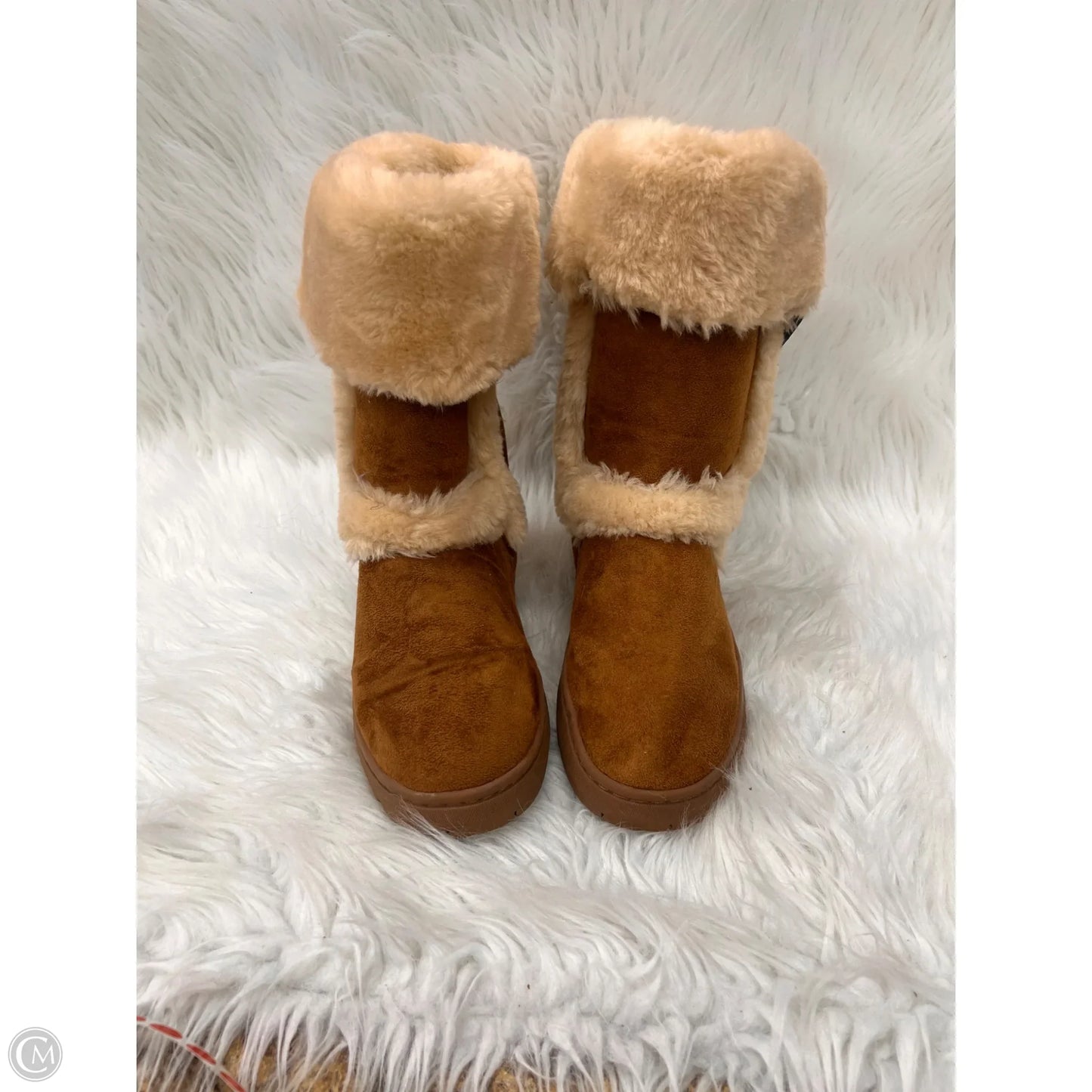 Boots Snow By Style And Company In Brown & Cream, Size: 8