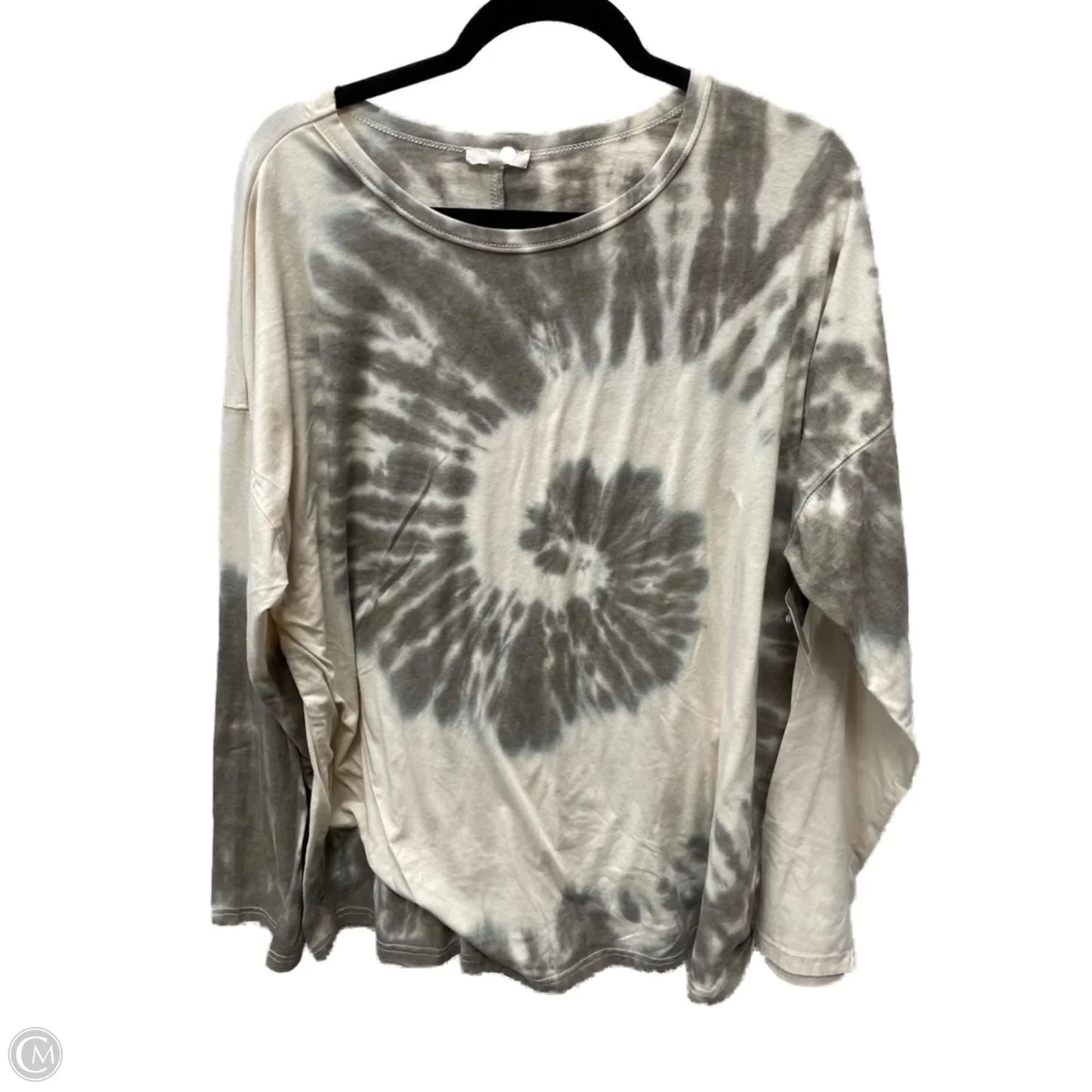 Top Long Sleeve Basic By Easel In Tie Dye Print, Size: 1x