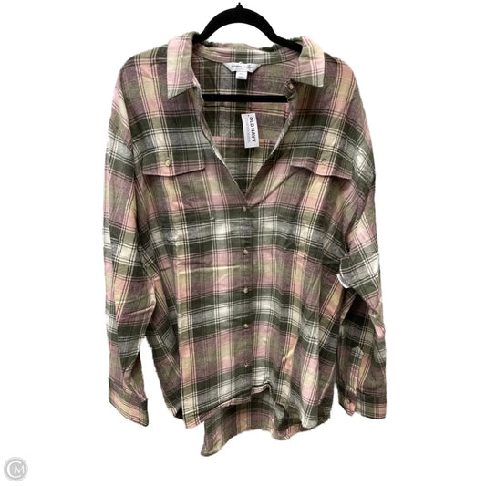 Tunic Long Sleeve By Old Navy In Plaid Pattern, Size: 1x