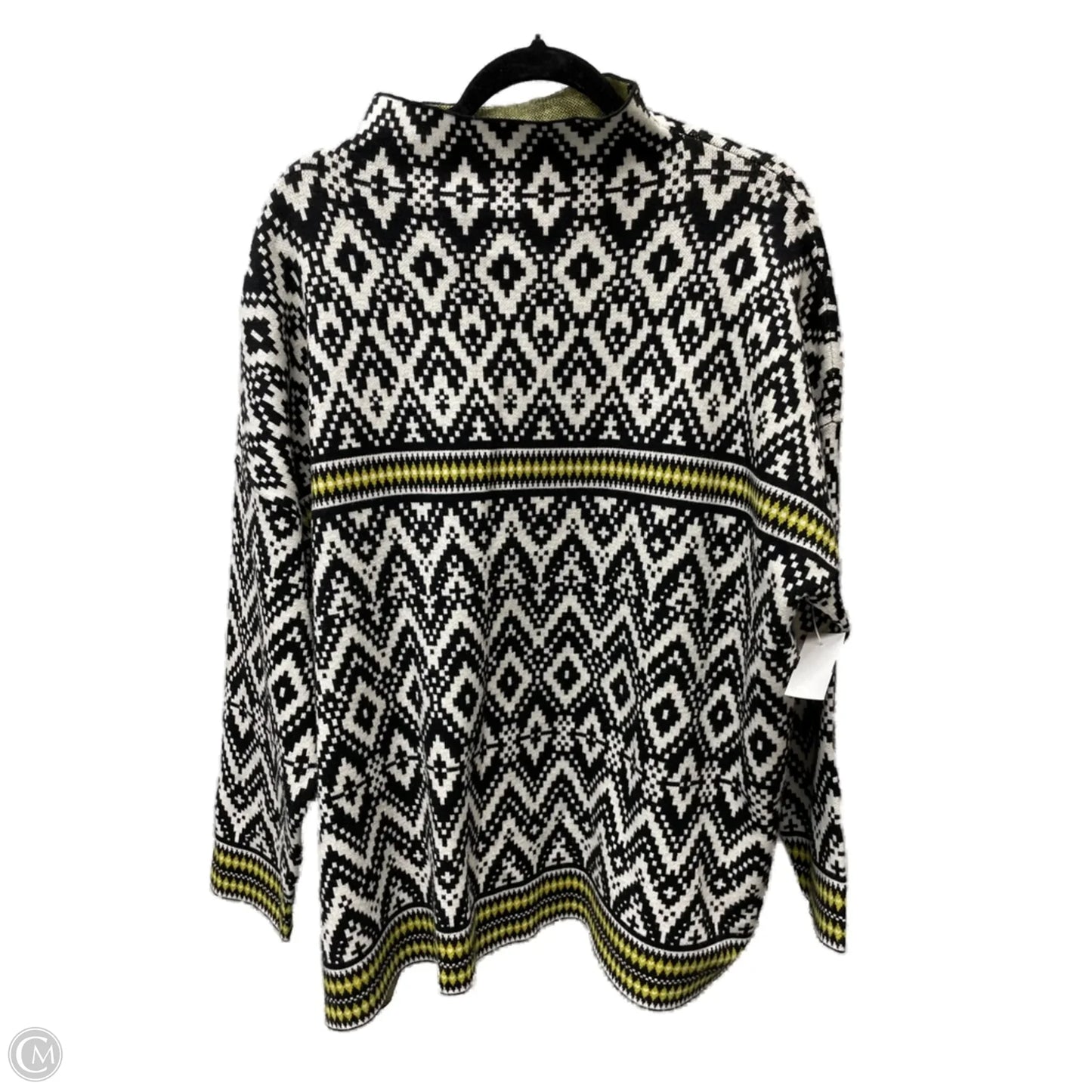 Sweater By Tahari In Black & Cream, Size: 2x