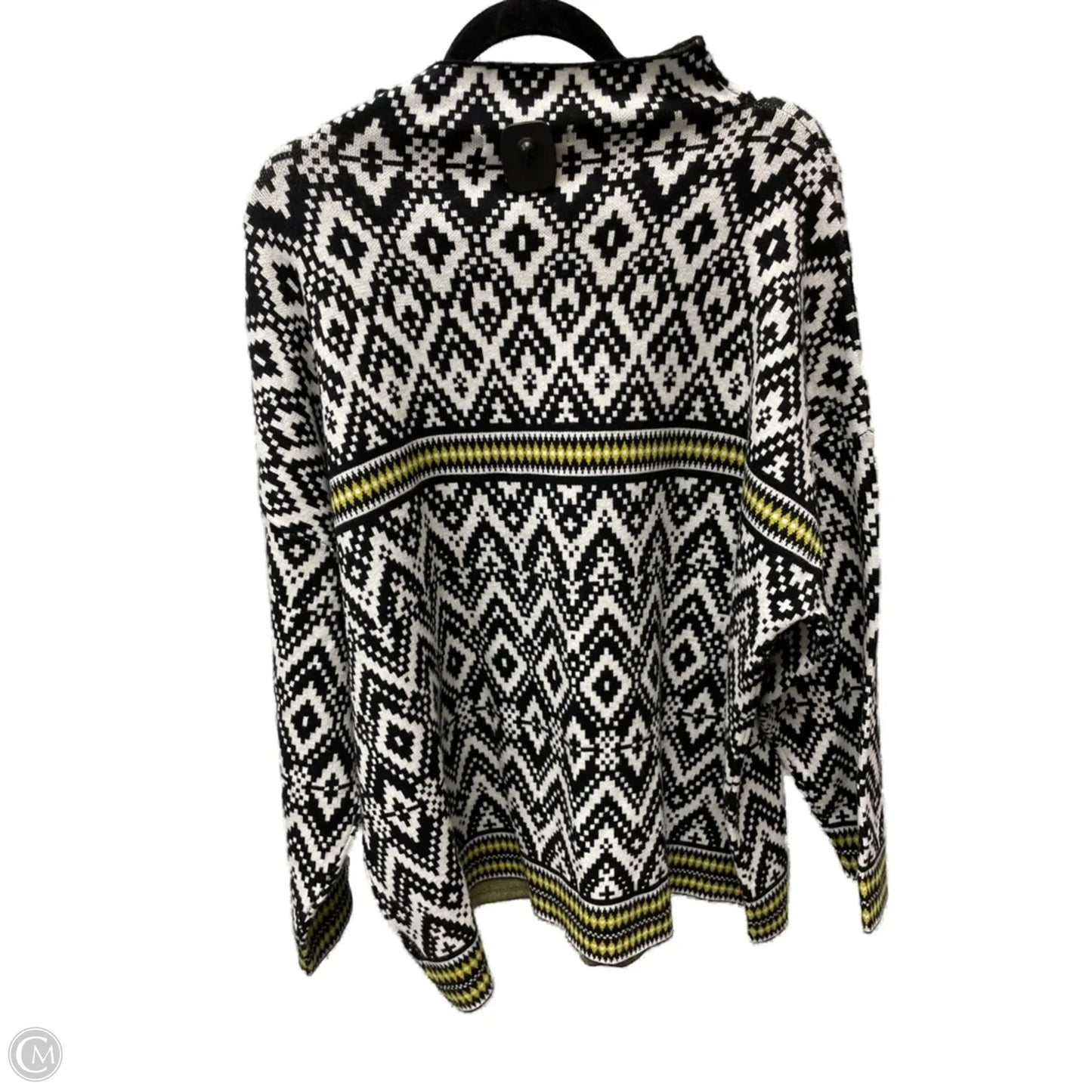 Sweater By Tahari In Black & Cream, Size: 2x