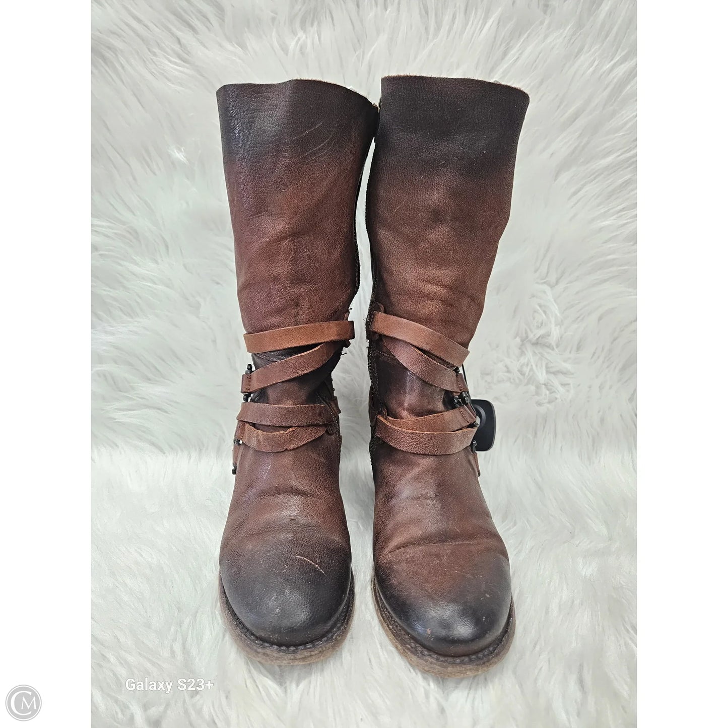 Boots Mid-calf Heels By Freebird In Brown, Size: 7