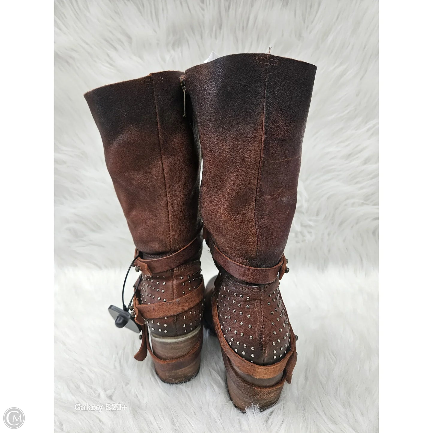 Boots Mid-calf Heels By Freebird In Brown, Size: 7