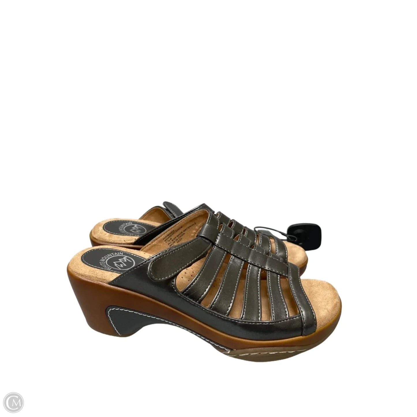 Sandals Heels Wedge By White Mountain In Silver, Size: 7.5