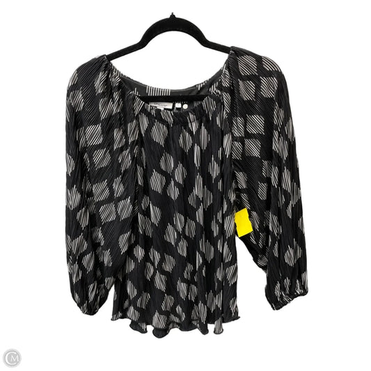 Blouse Long Sleeve By Chicos In Polkadot Pattern, Size: L