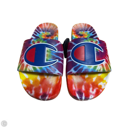 Sandals Sport By Champion In Rainbow Print, Size: 7
