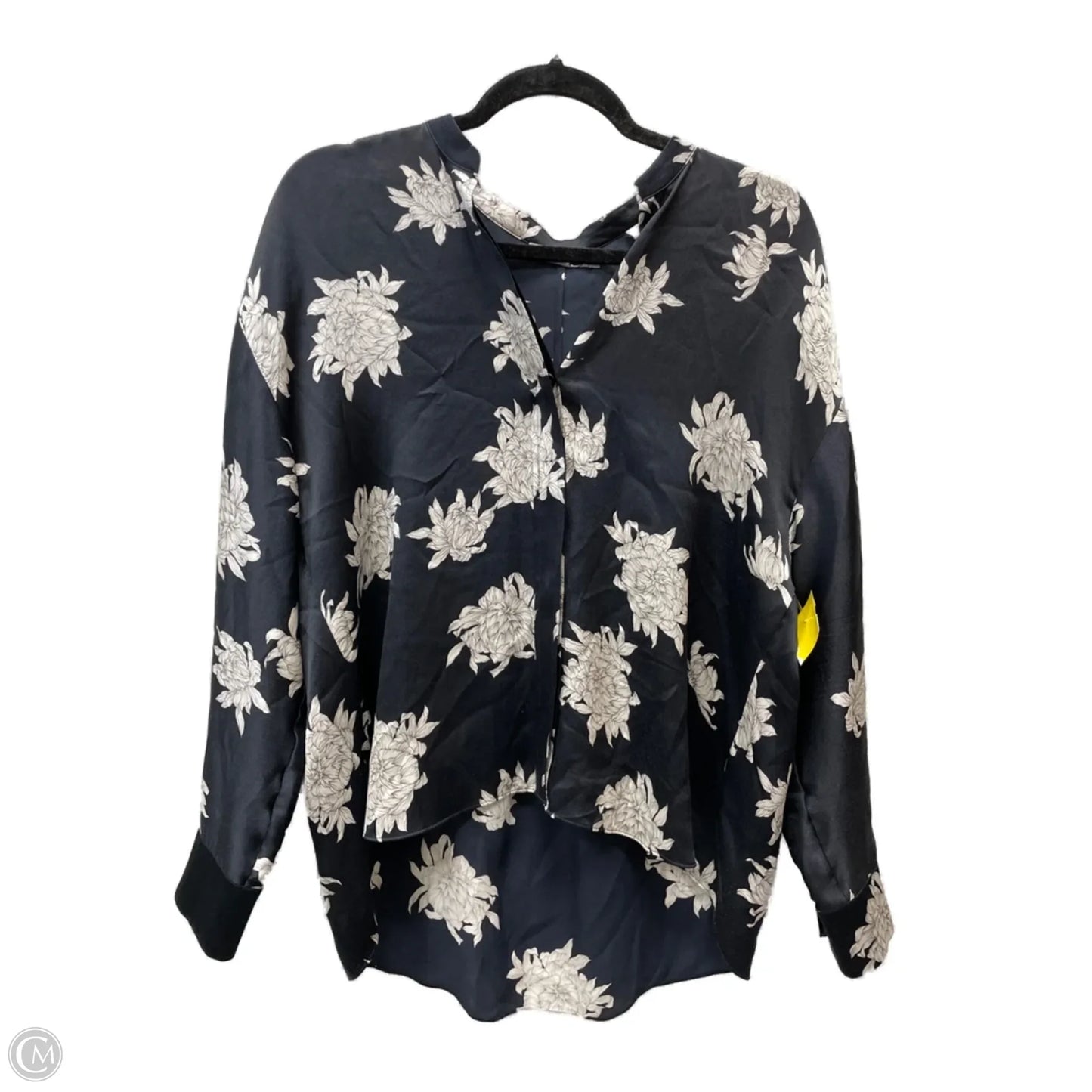 Blouse Long Sleeve By Vince In Floral Print, Size: S