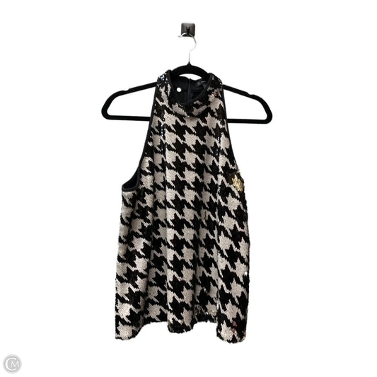 Blouse Sleeveless By Inc In Black & Cream, Size: L