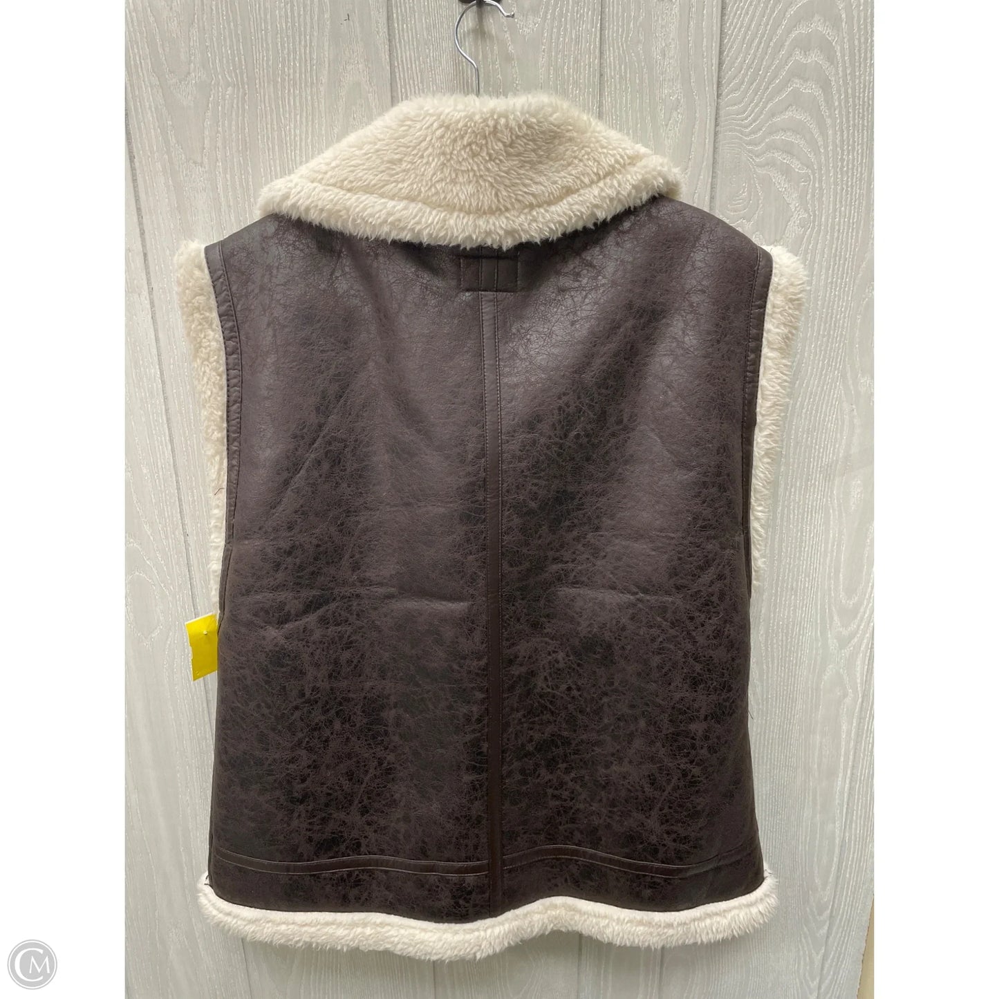 Vest Faux Fur & Sherpa By Offline By Aerie In Brown & Cream, Size: L