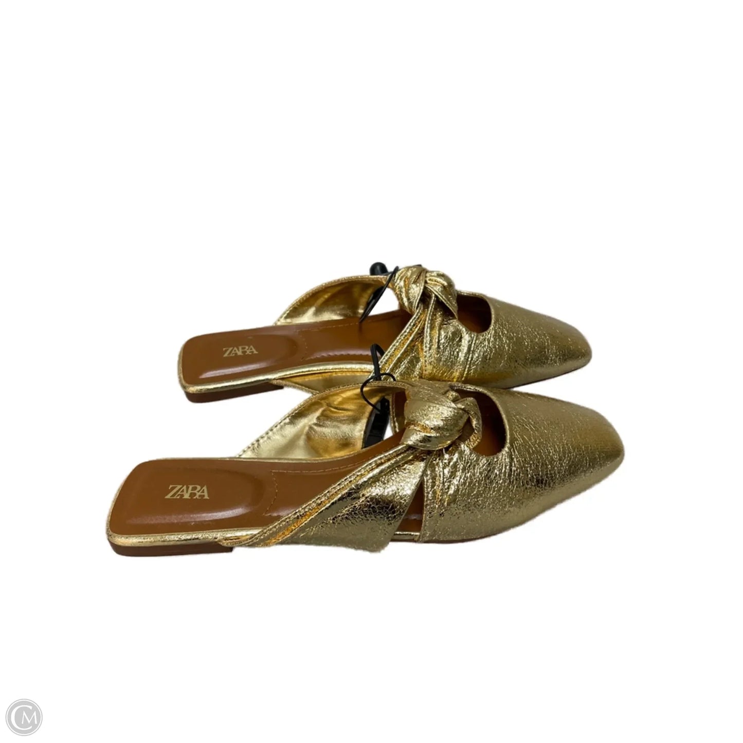 Shoes Flats By Zara In Gold, Size: 7