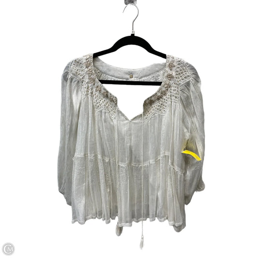 Blouse Long Sleeve By raga In Gold & White, Size: Xs