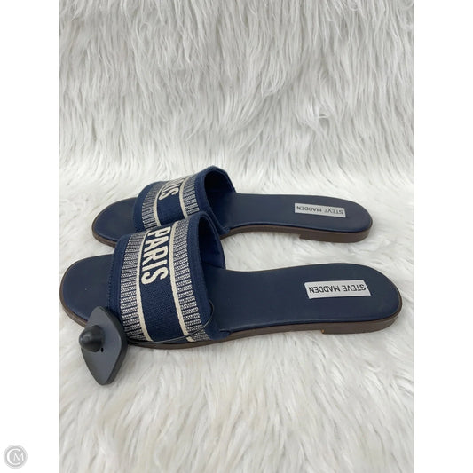 Sandals Flats By Steve Madden In Navy, Size: 9.5