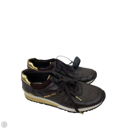 Shoes Designer By Michael Kors In Brown & Gold, Size: 9.5