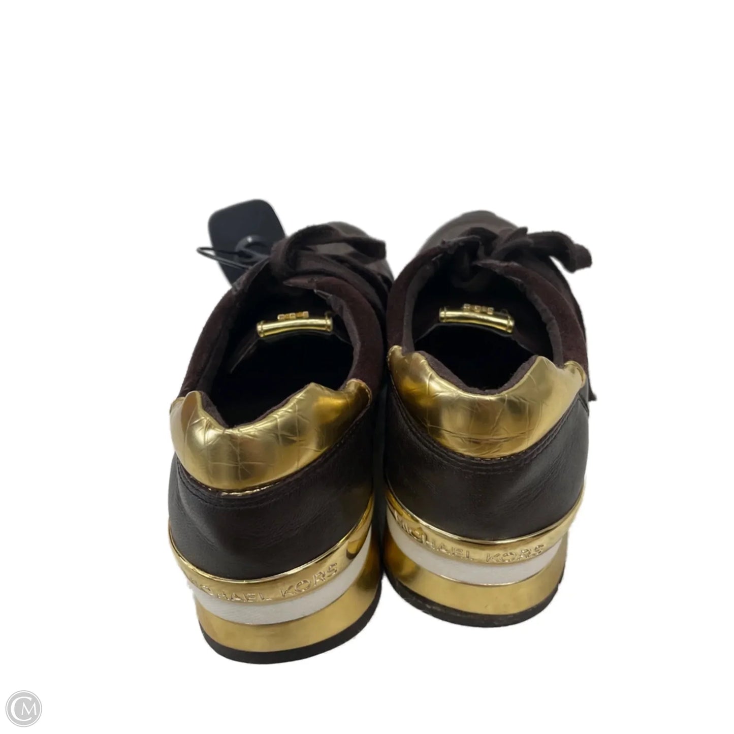 Shoes Designer By Michael Kors In Brown & Gold, Size: 9.5
