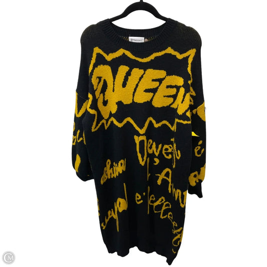Dress Sweater By Clothes Mentor In Black & Yellow, Size: L