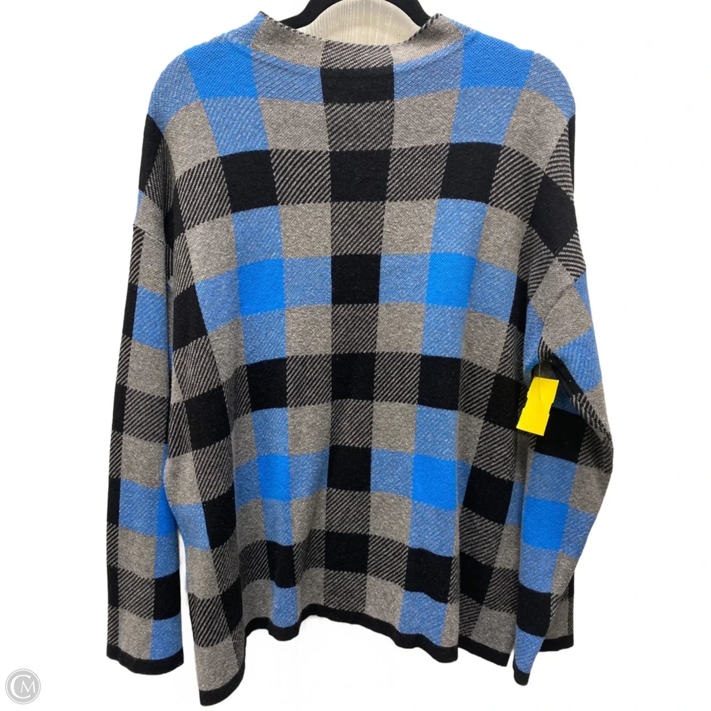 Sweater By Jones New York In Checkered Pattern, Size: Xl