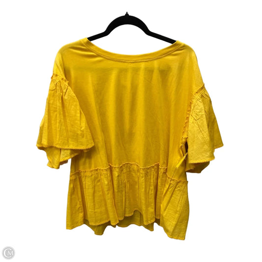 Top Short Sleeve By Anthropologie In Orange, Size: L