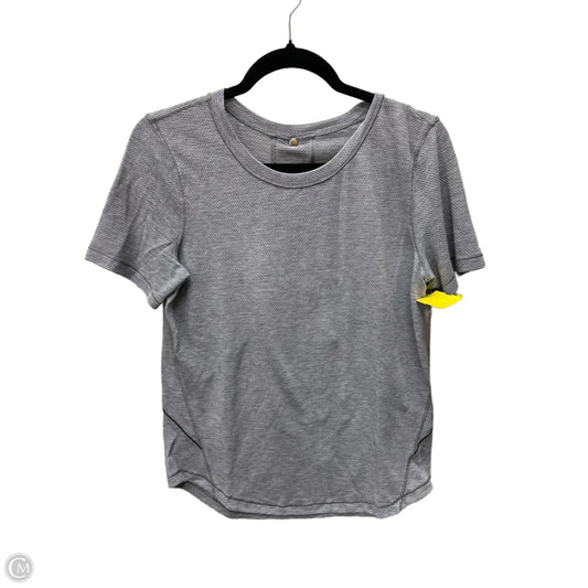 Athletic Top Short Sleeve By Lululemon In Grey, Size: M
