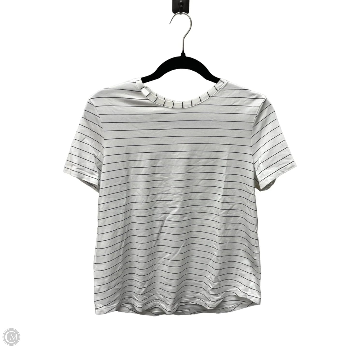 Athletic Top Short Sleeve By Lululemon In Striped Pattern, Size: M
