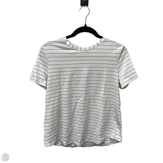 Athletic Top Short Sleeve By Lululemon In Striped Pattern, Size: M
