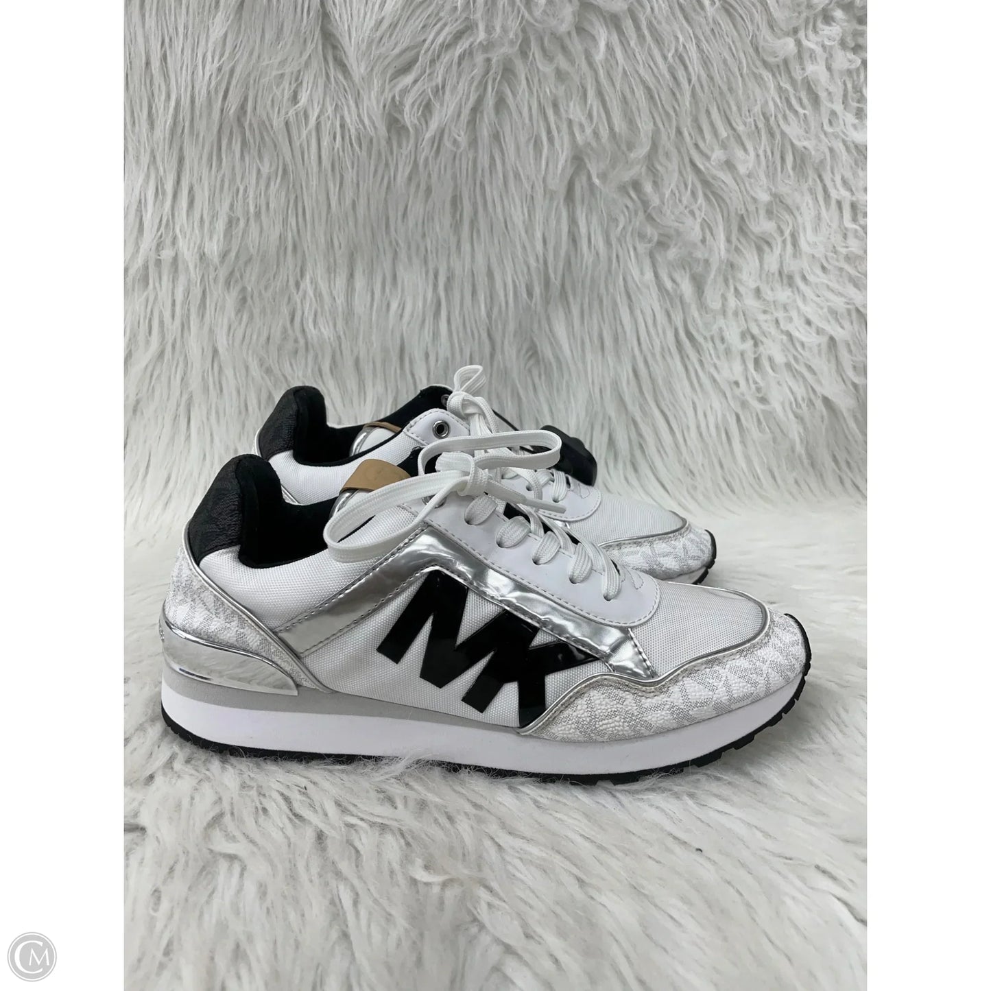 Shoes Designer By Michael Kors In Silver & White, Size: 7.5