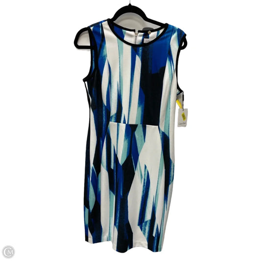 Dress Work By Calvin Klein In Blue & White, Size: M