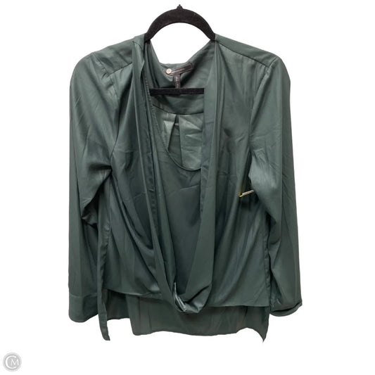 Blouse Long Sleeve By Bcbgmaxazria In Green, Size: L