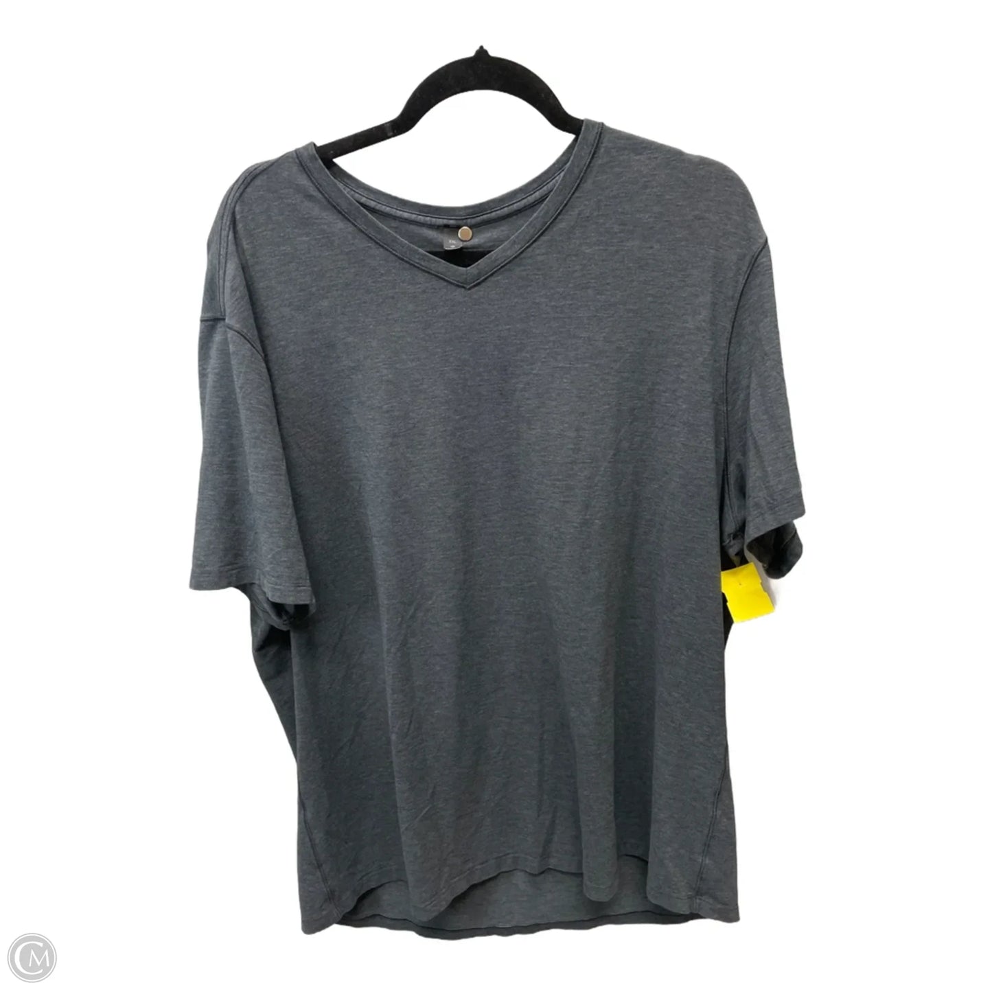 Athletic Top Short Sleeve By Lululemon In Grey, Size: 1x