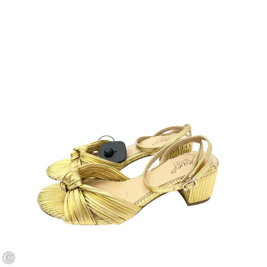 Sandals Heels Block By Badgley Mischka In Gold, Size: 8