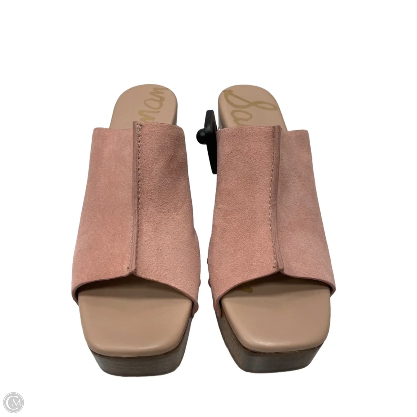 Sandals Heels Block By Sam Edelman In Pink & Tan, Size: 8